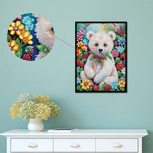 Load image into Gallery viewer, Flower Bear 30*40CM Special Shaped Drill Diamond Painting Drill Diamond Painting
