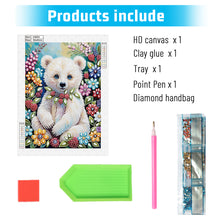 Load image into Gallery viewer, Flower Bear 30*40CM Special Shaped Drill Diamond Painting Drill Diamond Painting
