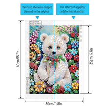 Load image into Gallery viewer, Flower Bear 30*40CM Special Shaped Drill Diamond Painting Drill Diamond Painting
