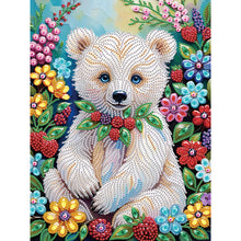 Load image into Gallery viewer, Flower Bear 30*40CM Special Shaped Drill Diamond Painting Drill Diamond Painting
