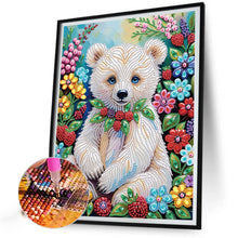 Load image into Gallery viewer, Flower Bear 30*40CM Special Shaped Drill Diamond Painting Drill Diamond Painting
