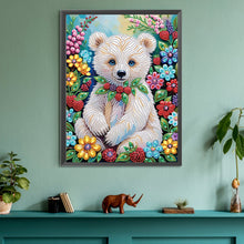 Load image into Gallery viewer, Flower Bear 30*40CM Special Shaped Drill Diamond Painting Drill Diamond Painting
