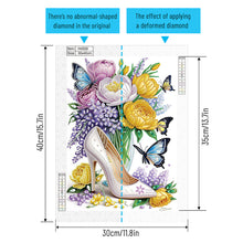 Load image into Gallery viewer, Flower High Heels 30*40CM Special Shaped Drill Diamond Painting Drill Diamond Painting
