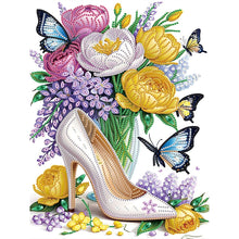 Load image into Gallery viewer, Flower High Heels 30*40CM Special Shaped Drill Diamond Painting Drill Diamond Painting
