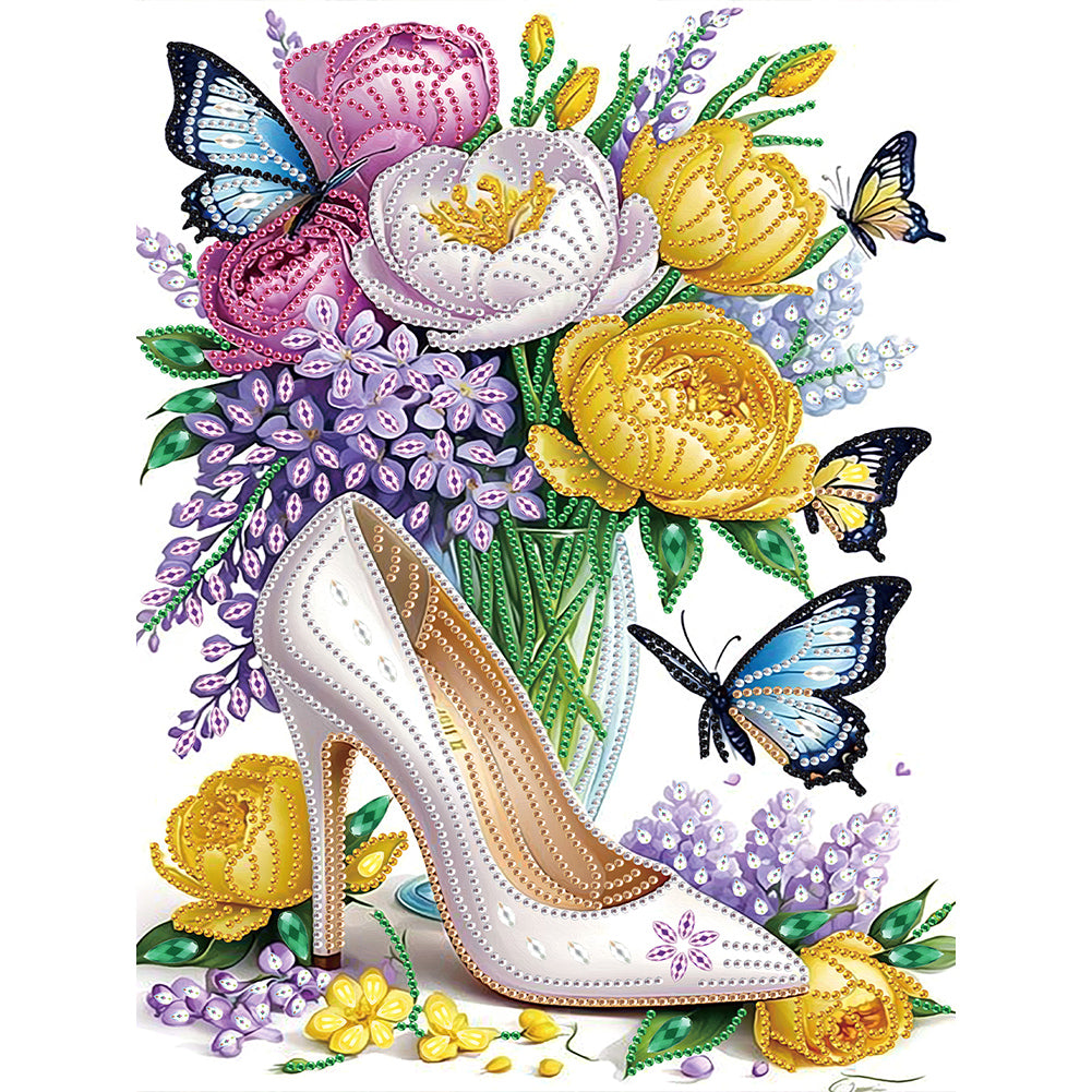 Flower High Heels 30*40CM Special Shaped Drill Diamond Painting Drill Diamond Painting