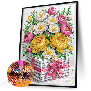 Flower Gift Box 30*40CM Special Shaped Drill Diamond Painting Drill Diamond Painting