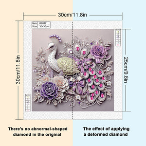 Peacock 30*30CM Special Shaped Drill Diamond Painting Drill Diamond Painting