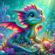 Load image into Gallery viewer, Colorful Little Dragon Underwater 40*40CM Full Round Drill Diamond Painting Drill Diamond Painting
