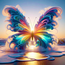 Load image into Gallery viewer, Colorful Butterflies On The Beach 40*40CM Full Round Drill Diamond Painting Drill Diamond Painting
