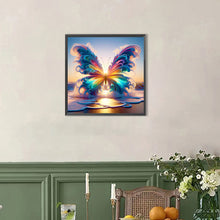 Load image into Gallery viewer, Colorful Butterflies On The Beach 40*40CM Full Round Drill Diamond Painting Drill Diamond Painting
