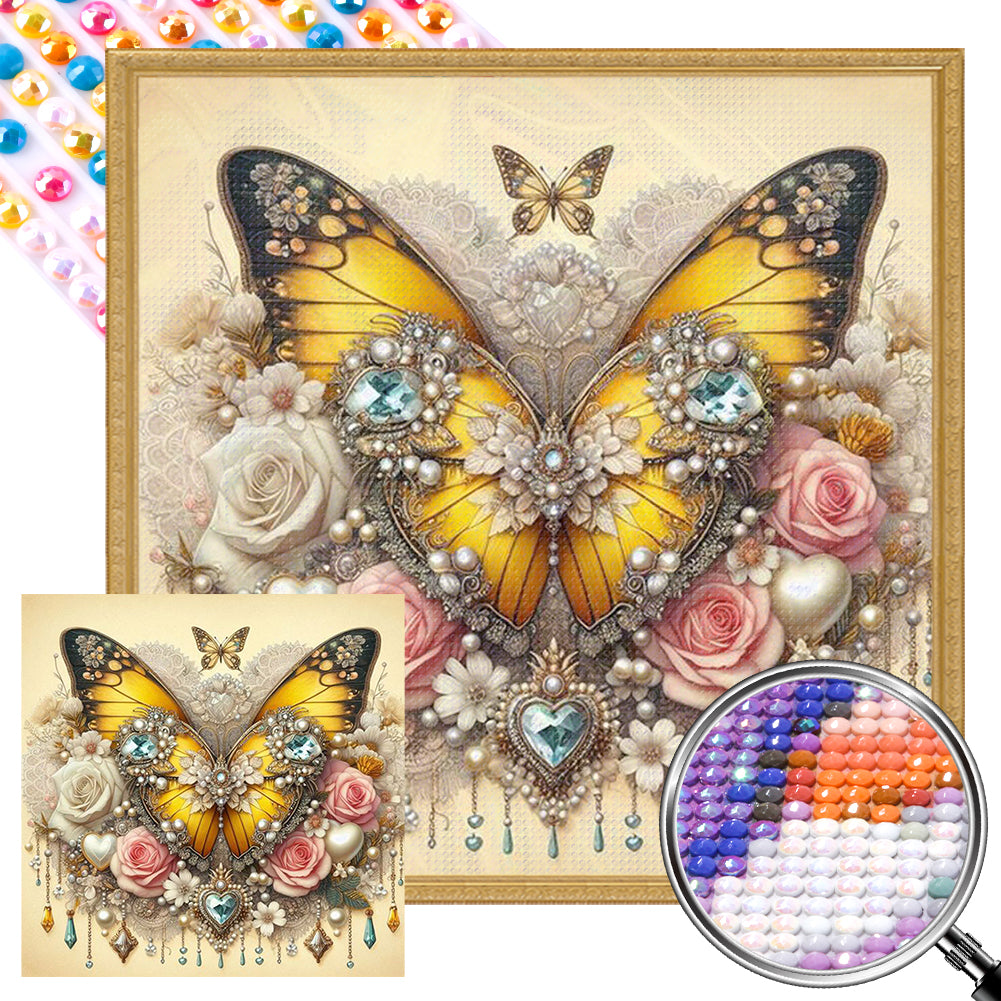 Butterfly 30*30CM Full AB Round Drill Diamond Painting Drill Diamond Painting