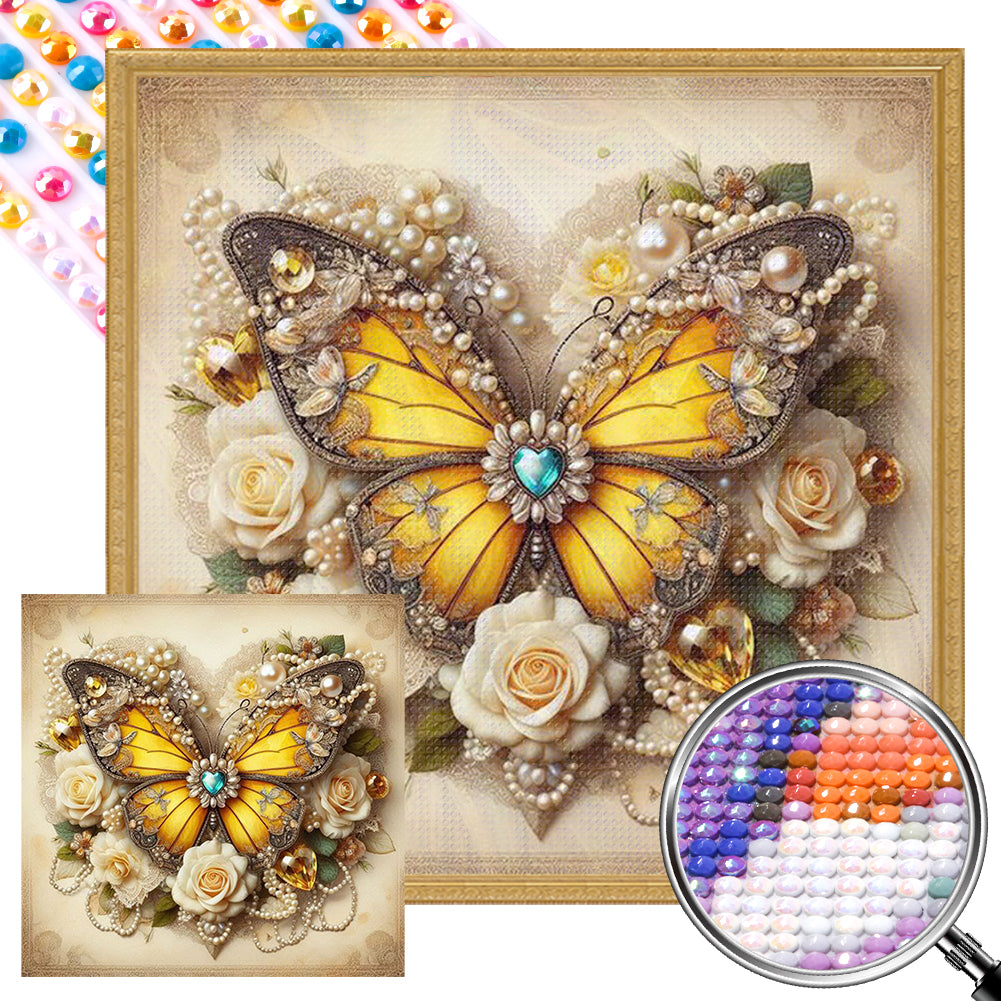 Butterfly 30*30CM Full AB Round Drill Diamond Painting Drill Diamond Painting