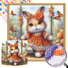 Load image into Gallery viewer, Rabbit On The Swing 30*30CM Full AB Round Drill Diamond Painting Drill Diamond Painting
