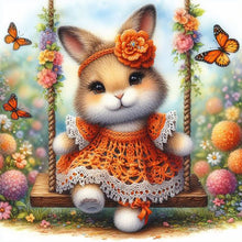 Load image into Gallery viewer, Rabbit On The Swing 30*30CM Full AB Round Drill Diamond Painting Drill Diamond Painting
