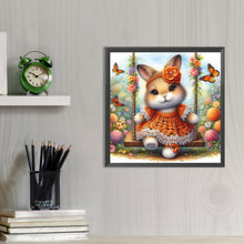 Load image into Gallery viewer, Rabbit On The Swing 30*30CM Full AB Round Drill Diamond Painting Drill Diamond Painting
