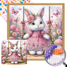 Load image into Gallery viewer, Rabbit On The Swing 30*30CM Full AB Round Drill Diamond Painting Drill Diamond Painting
