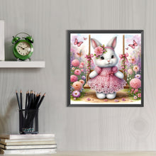 Load image into Gallery viewer, Rabbit On The Swing 30*30CM Full AB Round Drill Diamond Painting Drill Diamond Painting
