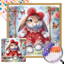 Load image into Gallery viewer, Rabbit On The Swing 30*30CM Full AB Round Drill Diamond Painting Drill Diamond Painting
