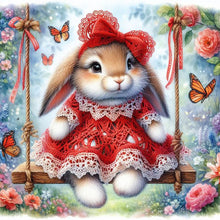 Load image into Gallery viewer, Rabbit On The Swing 30*30CM Full AB Round Drill Diamond Painting Drill Diamond Painting
