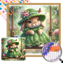 Load image into Gallery viewer, Rabbit On The Swing 30*30CM Full AB Round Drill Diamond Painting Drill Diamond Painting
