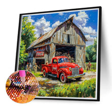 Load image into Gallery viewer, Village Red Classic Car 40*40CM Full Round Drill Diamond Painting Drill Diamond Painting
