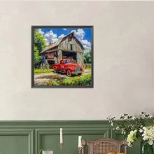 Load image into Gallery viewer, Village Red Classic Car 40*40CM Full Round Drill Diamond Painting Drill Diamond Painting
