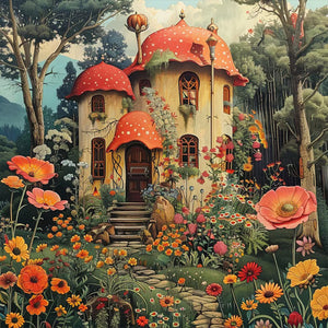 Autumn Cottage 40*40CM(Canvas) Full Round Drill Diamond Painting