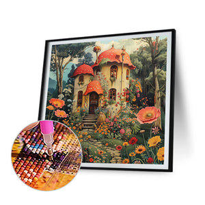 Autumn Cottage 40*40CM(Canvas) Full Round Drill Diamond Painting