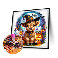 Load image into Gallery viewer, Halloween Highland Cow 40*40CM Full Round Drill Diamond Painting Drill Diamond Painting
