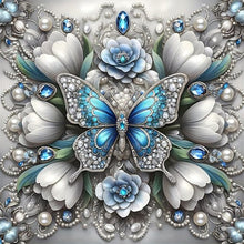 Load image into Gallery viewer, White Butterfly 30*30CM Full AB Round Drill Diamond Painting Drill Diamond Painting
