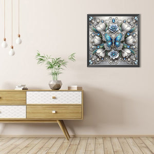 White Butterfly 30*30CM Full AB Round Drill Diamond Painting Drill Diamond Painting