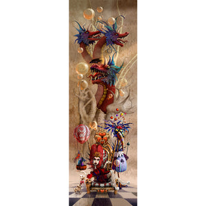 Funny Bird Alice In Wonderland 30*90CM(Canvas) Full Round Drill Diamond Painting