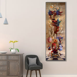 Funny Bird Alice In Wonderland 30*90CM(Canvas) Full Round Drill Diamond Painting