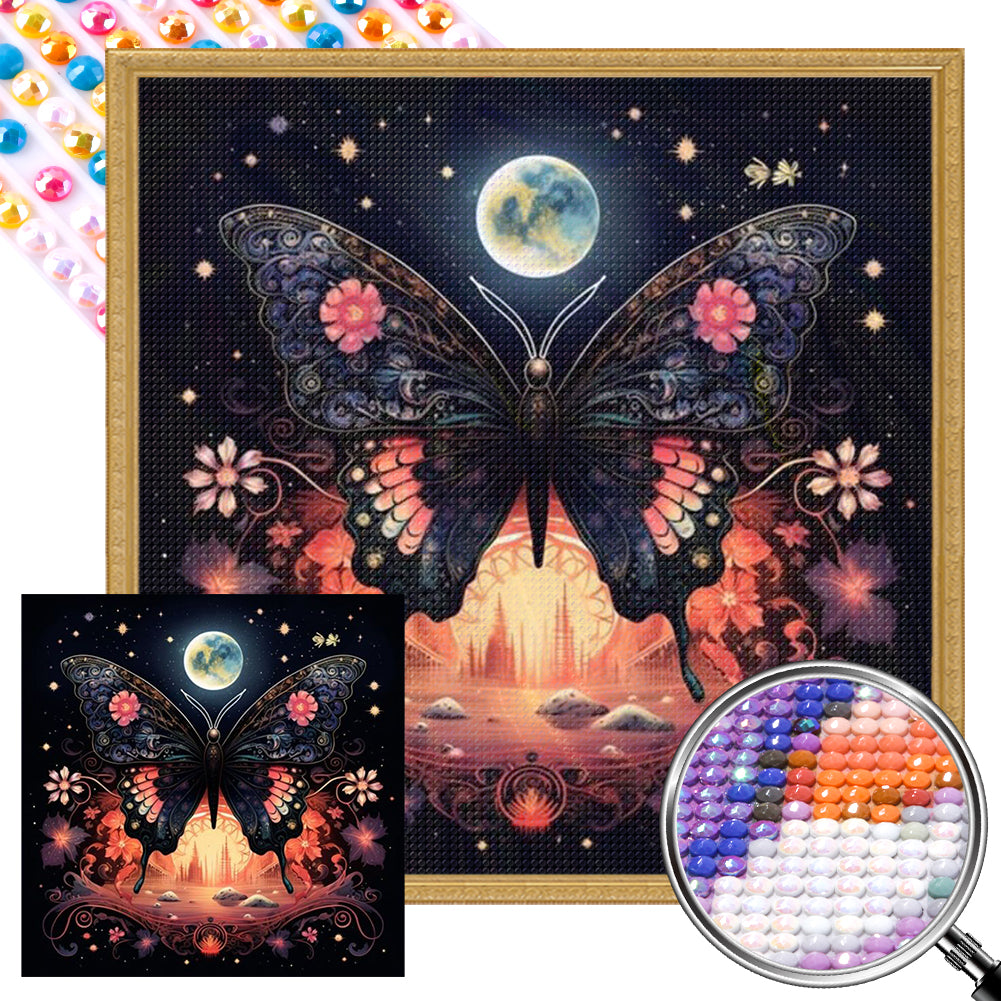 Butterfly 40*40CM Full AB Round Drill Diamond Painting Drill Diamond Painting