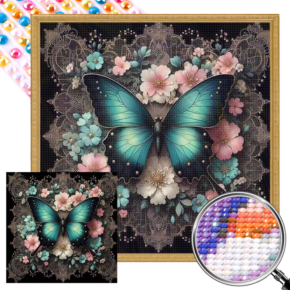 Butterfly 40*40CM Full AB Round Drill Diamond Painting Drill Diamond Painting