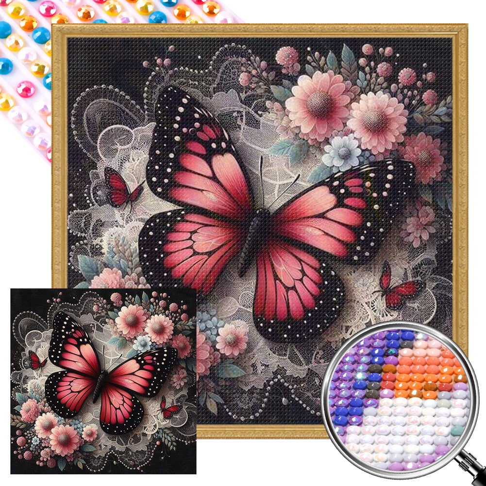 Butterfly 40*40CM Full AB Round Drill Diamond Painting Drill Diamond Painting