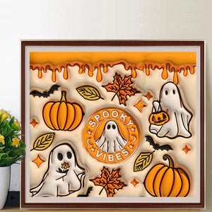 Halloween Pumpkins And Souls 50*45CM Full Round Drill Diamond Painting Drill Diamond Painting