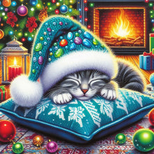 Load image into Gallery viewer, Christmas Cat 40*40CM Full Round Drill Diamond Painting Drill Diamond Painting
