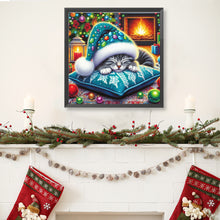 Load image into Gallery viewer, Christmas Cat 40*40CM Full Round Drill Diamond Painting Drill Diamond Painting
