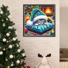 Load image into Gallery viewer, Christmas Cat 40*40CM Full Round Drill Diamond Painting Drill Diamond Painting
