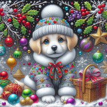 Load image into Gallery viewer, Christmas Dog 40*40CM Full Round Drill Diamond Painting Drill Diamond Painting
