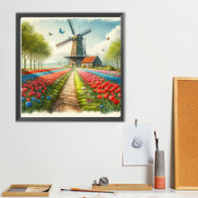 Load image into Gallery viewer, Tulips And Windmills 50*50CM Full Round Drill Diamond Painting Drill Diamond Painting
