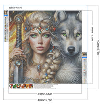 Load image into Gallery viewer, Beauty And The Wolf 40*40CM Full Round Drill Diamond Painting Drill Diamond Painting
