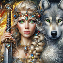 Load image into Gallery viewer, Beauty And The Wolf 40*40CM Full Round Drill Diamond Painting Drill Diamond Painting
