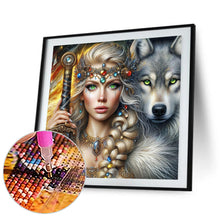 Load image into Gallery viewer, Beauty And The Wolf 40*40CM Full Round Drill Diamond Painting Drill Diamond Painting
