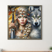 Load image into Gallery viewer, Beauty And The Wolf 40*40CM Full Round Drill Diamond Painting Drill Diamond Painting
