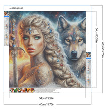 Load image into Gallery viewer, Beauty And The Wolf 40*40CM Full Round Drill Diamond Painting Drill Diamond Painting
