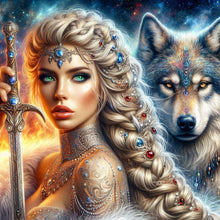 Load image into Gallery viewer, Beauty And The Wolf 40*40CM Full Round Drill Diamond Painting Drill Diamond Painting
