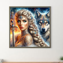 Load image into Gallery viewer, Beauty And The Wolf 40*40CM Full Round Drill Diamond Painting Drill Diamond Painting
