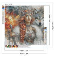 Load image into Gallery viewer, Beauty And The Wolf 40*40CM Full Round Drill Diamond Painting Drill Diamond Painting
